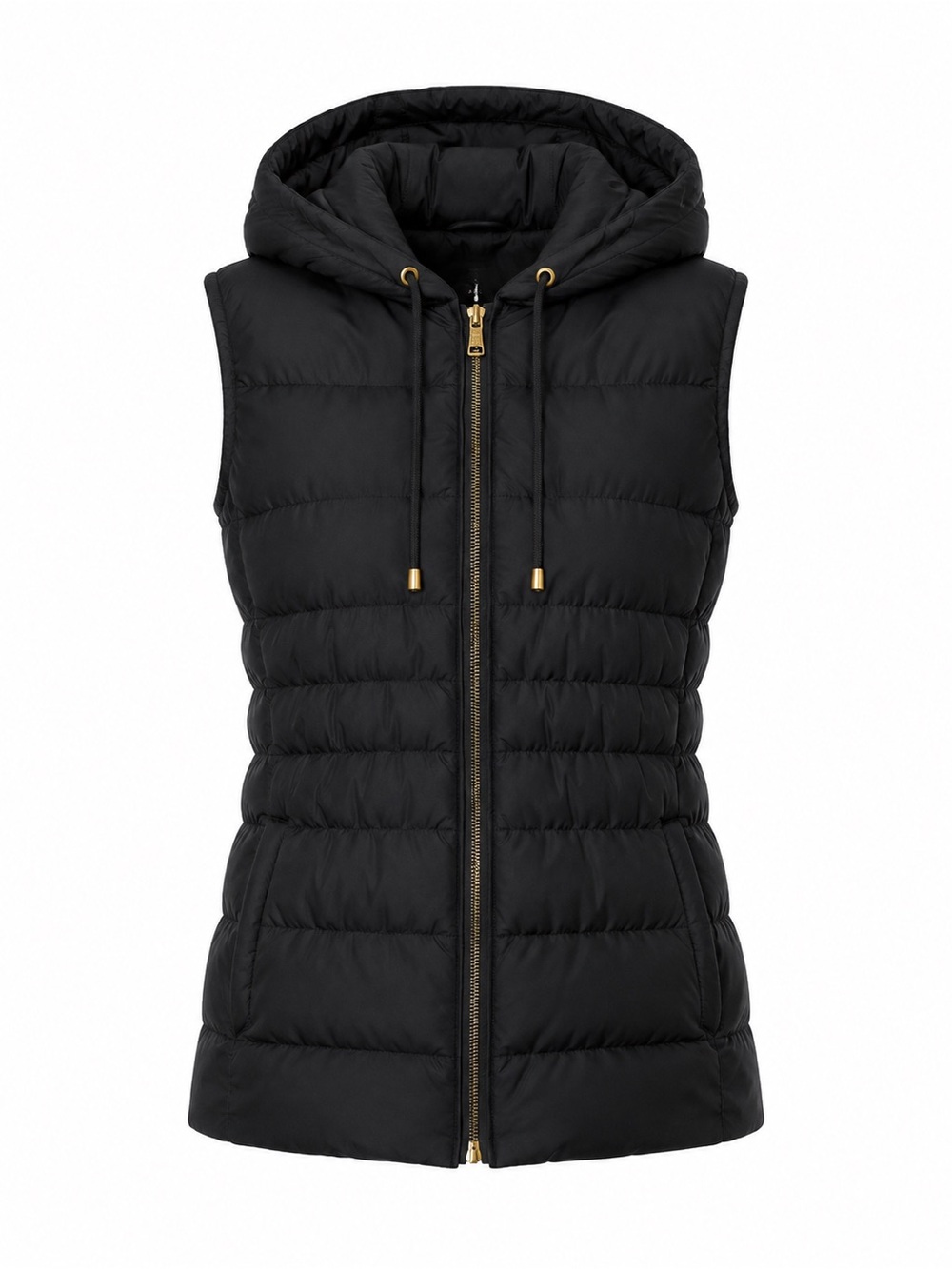 MICHAEL Michael Kors Black Hooded Quilted Puffer Vest